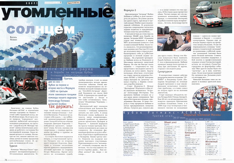 Автомобили (Россия). Сентябрь 1997. Утомленные солнцем.